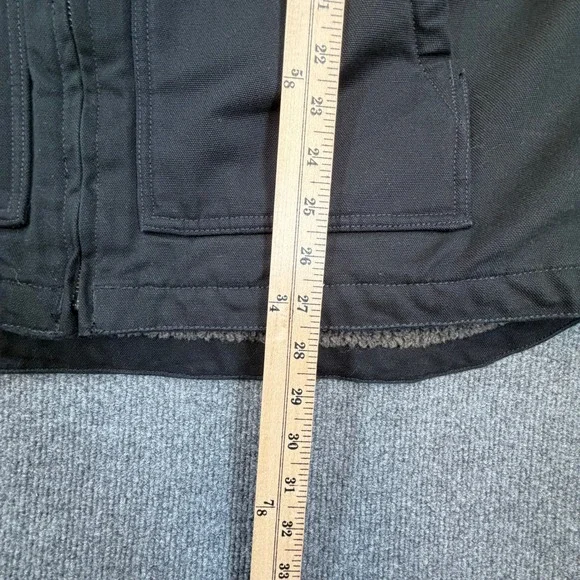 Carhartt Washed Duck Mock-Neck Vest Mens XL Loose Fit Black Canvas Sherpa Lined - Picture 7 of 12